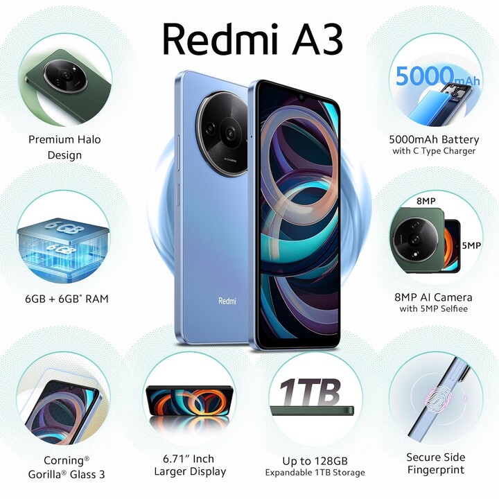 Xiaomi Redmi A3 4GB 128GB Dual Sim Blau
