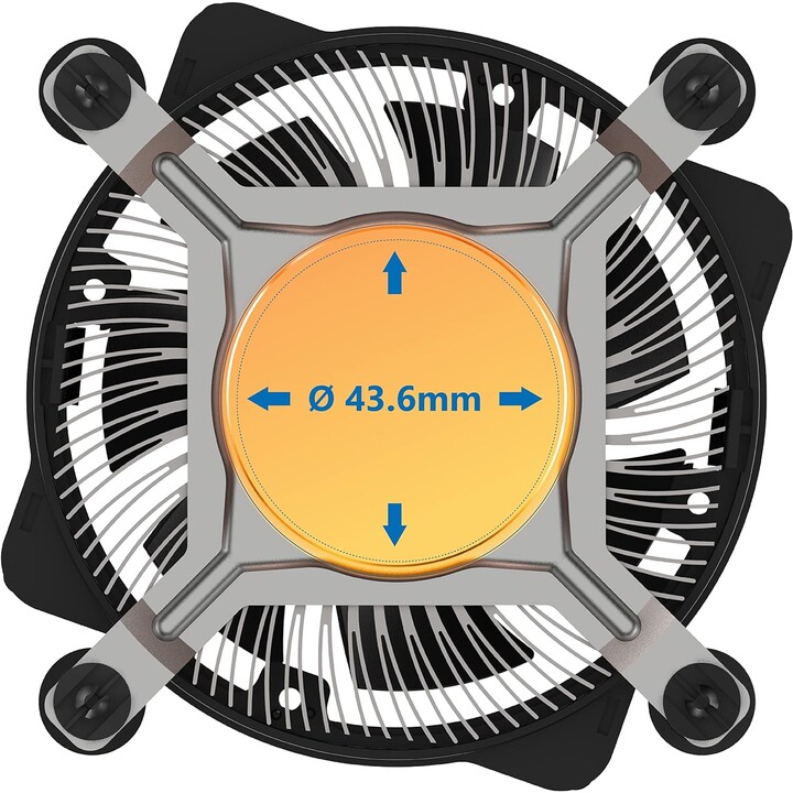 Akasa AK-CC6606BP01 LGA 1700 soquete 63,2 milímetros de altura baixo perfil CPU Cooler