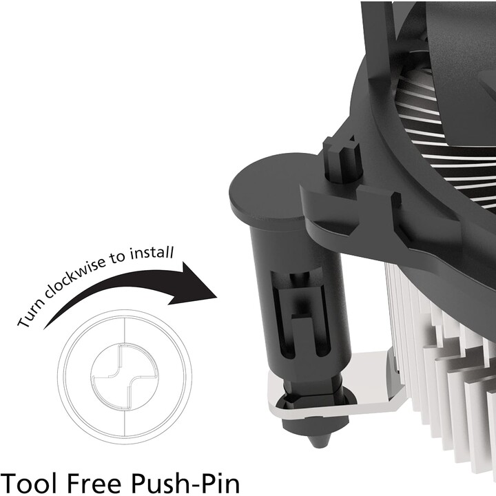Akasa AK-CC6606BP01 LGA 1700 soquete 63,2 milímetros de altura baixo perfil CPU Cooler