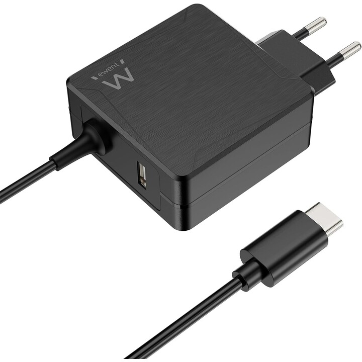 Chargeur mural USB-C Ewent ew3978 avec PD 65 W + port USB-A