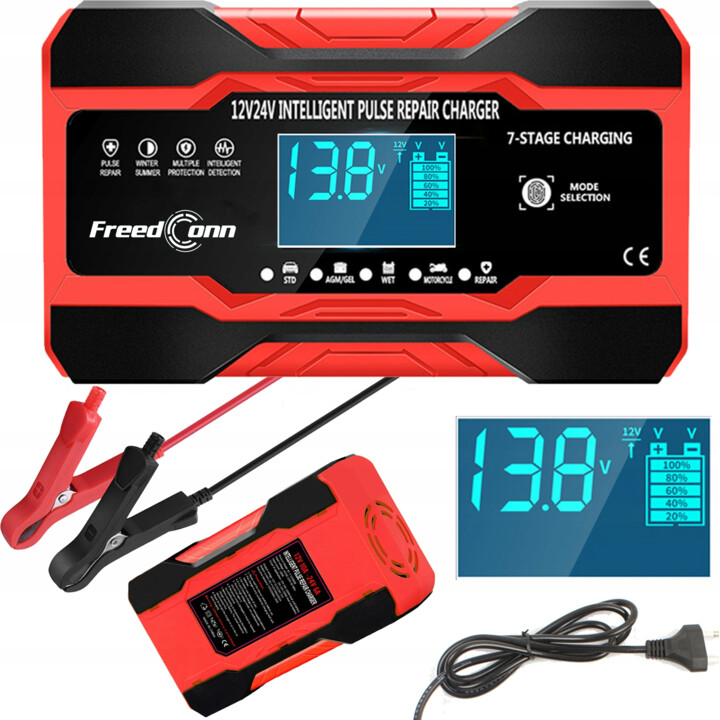 Freedconn Cargador De Batería Rj Tianye Rj-C 121001A 12V 10A /24V 5A