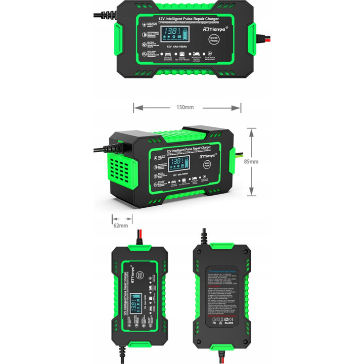 Freedconn Cargador De Batería Rj Tianye Rj-C 120501A 12V 6A