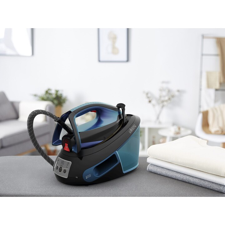 Tefal Express Vision SV8151 2800 W 1,8 L Piastra Durilium AirGlide Autoclean Blu, Nero