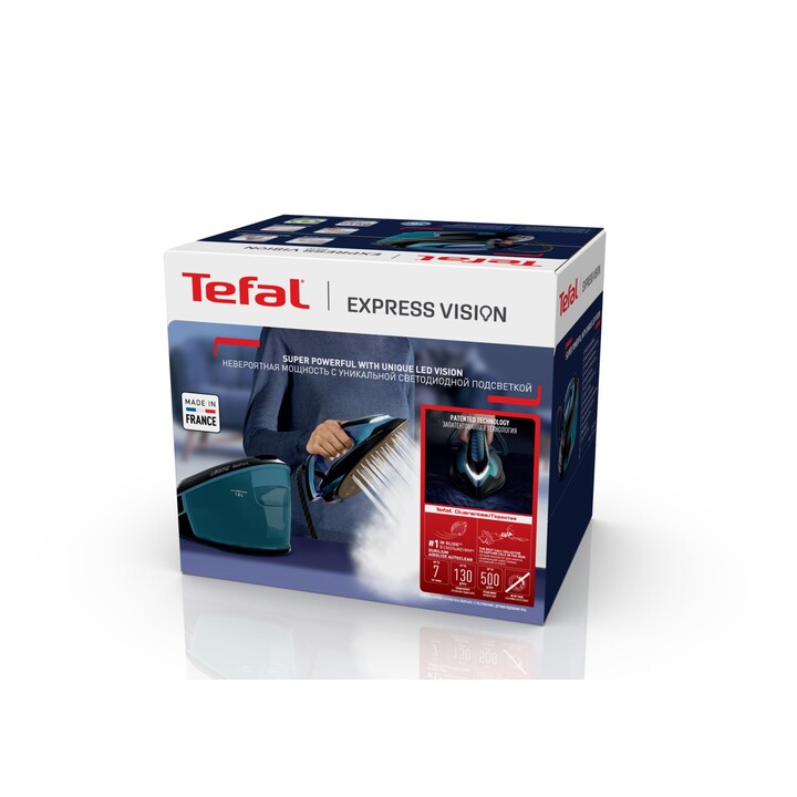 Tefal Express Vision SV8151 2800 W 1,8 L Piastra Durilium AirGlide Autoclean Blu, Nero