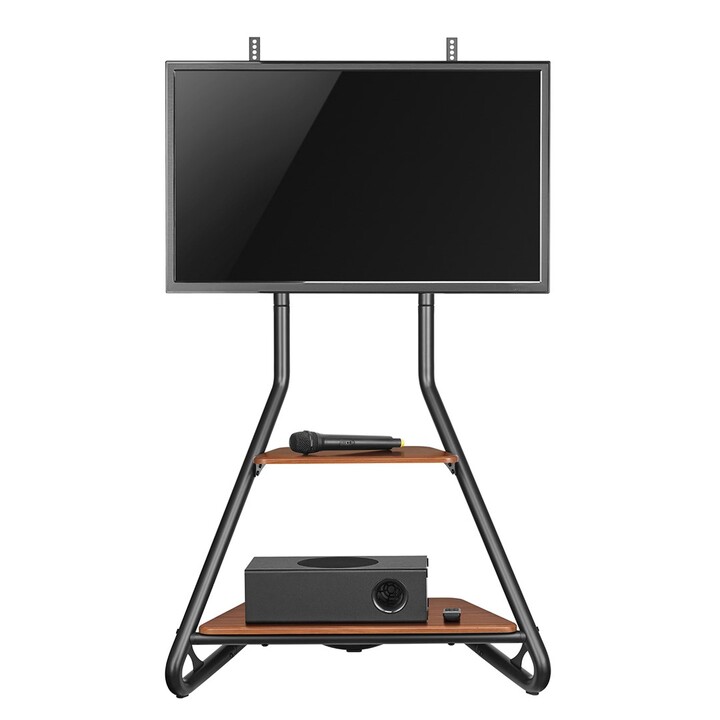Maclean MC-455 Support TV d’angle autoportant, style Bauhaus, noir