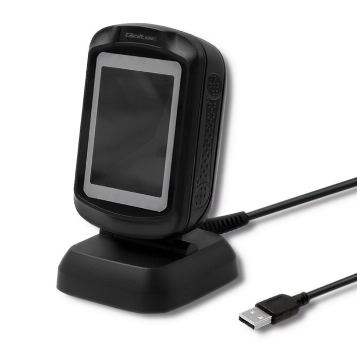 Qoltec 50864 Stationary 1D and 2D code reader | USB