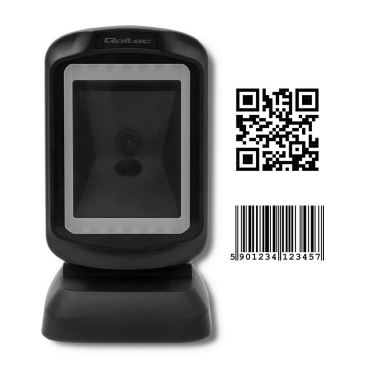 Qoltec 50864 Stationary 1D and 2D code reader | USB