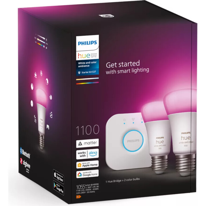 Philips Hue HueWCA Kit de inicio 2 piezas 11 W Luz blanca y de colores 2000K-6500K