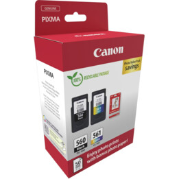 Canon Pg-560/Cl-561 Pack De 2 Cartuchos De Tinta Originales Con Papel Fotografico Brillante Gp-501