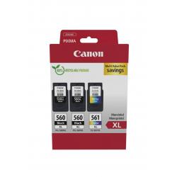 Multipack de cartuchos de impressora Canon originais PG-560XL + CL-561XL - 2 x preto / 1 x colorido (3712C009)