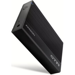 Axagon EE35-GTR USB-C 3.2 Gen 1, SATA 6G, carcasa para disco duro externo de 3,5", acanalada, negra