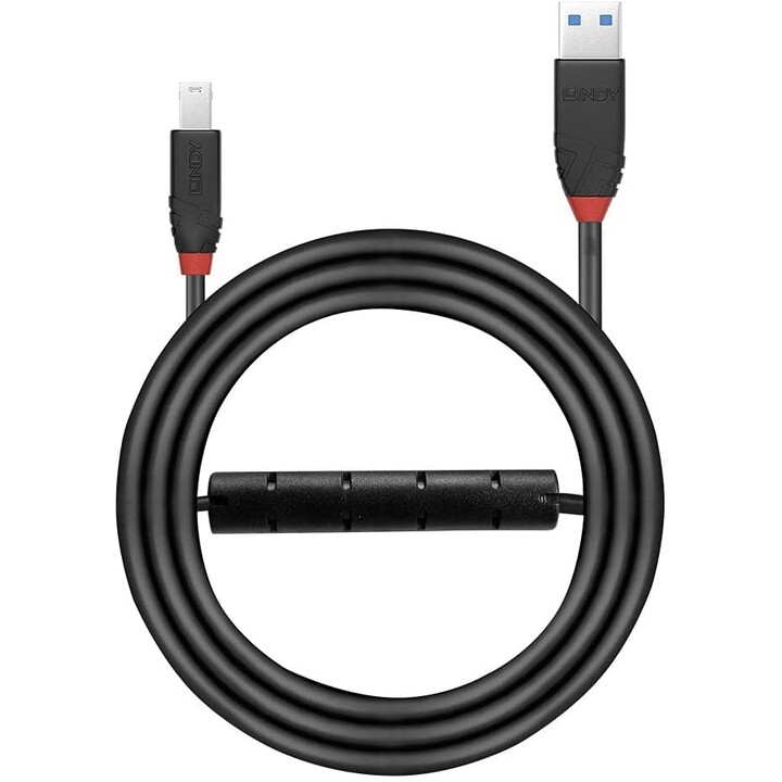 Lindy 43227 câble USB USB 3.2 Gen 1 (3.1 Gen 1) 10 m USB A USB B 5 Gbit/s Noir
