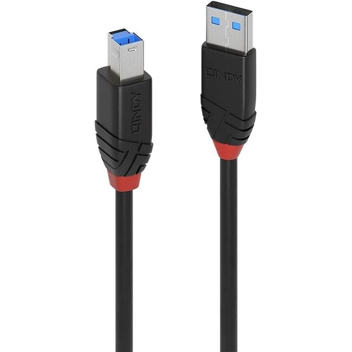 Lindy 43227 USB Kabel USB 3.2 Gen 1 (3.1 Gen 1) 10 m USB A USB B 5 Gbit/s Schwarz