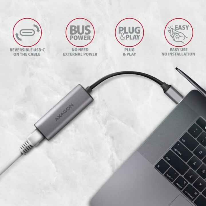 Axagon Ade-25Rc Câble adaptateur réseau USB 3.2 USB Type C Rj45