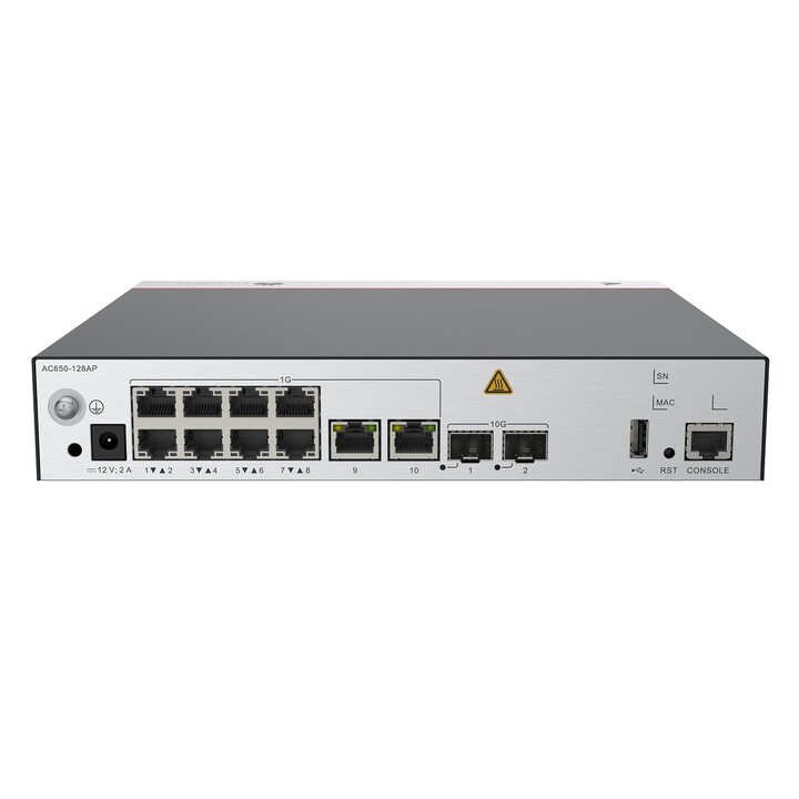 Controlador AP Huawei Ac650-128ap Mainframe (10 puertos ge, 2 puertos 10ge Sfp+, con adaptador Ac/dc)