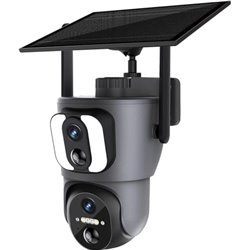 Cámara Escam QF390 1080p Lente Dual WiFi Panel Solar Negro - Cámara de seguridad