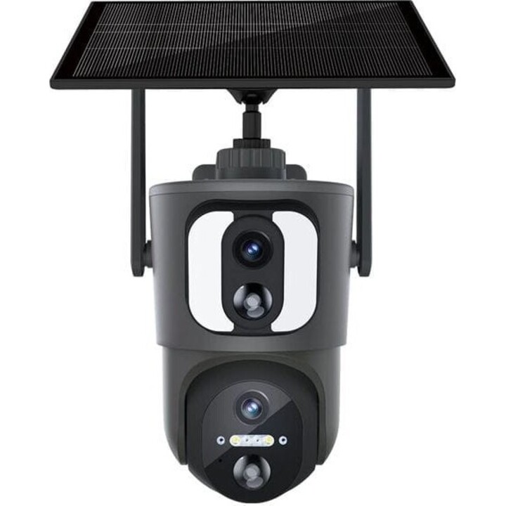 Telecamera Escam QF390 1080p Dual Lens WiFi Pannello solare Nero - Telecamera di sicurezza