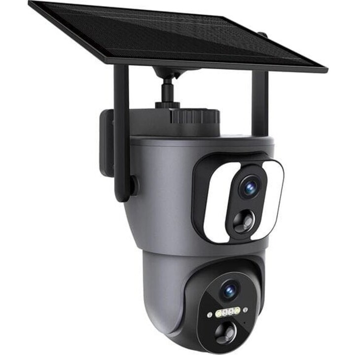 Telecamera Escam QF390 1080p Dual Lens WiFi Pannello solare Nero - Telecamera di sicurezza
