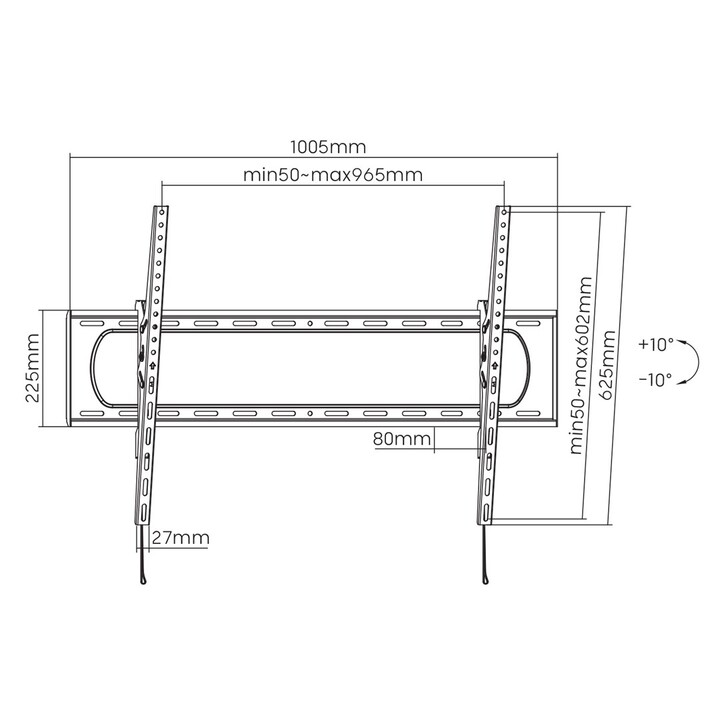 Maclean MC-750N Soporte para TV o Monitor, máx. VESA 900x600, 60-120", 120kg, Negro