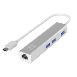 LevelOne Adapter USB-C - Gbps LAN + USB3.0 Hub