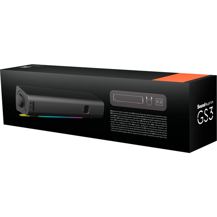 Creative Labs Sound Blaster GS3 soundbar gaming compatta, nera