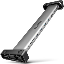 AXAGON HMC-10HLS multiport hub, 4x USB-A and 2x USB-C, HDMI 4K/60Hz, RJ-45, SD/microSD, PD 100W