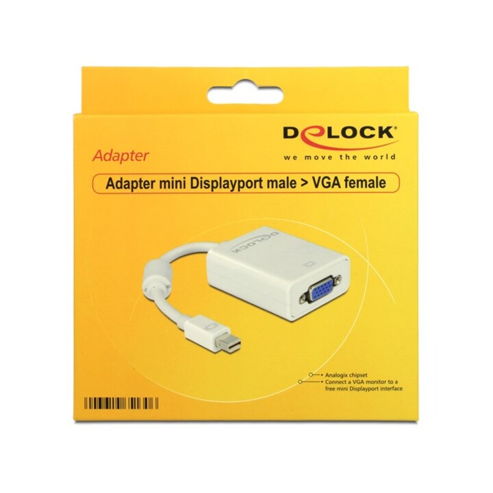 DeLOCK Adattatore mini Displayport / VGA FM 0,18 m VGA (D-Sub) Bianco