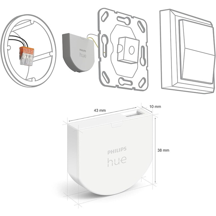 Philips Hue Modulo interruttore a parete, confezione doppia Consente l'accessibilità continua d' Hue Lamps