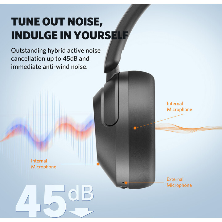 EarFun Wave Pro Schwarz - Kabellose Kopfhörer