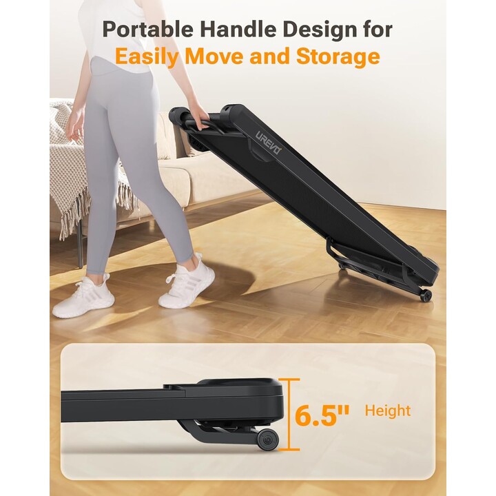 Tapis roulant Urevo SpaceWalk 3S, 9 livelli di inclinazione, 1 km/h, nero grafite