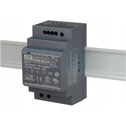 MEAN WELL HDR-60-24 ALIMENTATORE A MODALITÀ COMMUTATA PER GUIDA DIN 24V/60W/2,5A