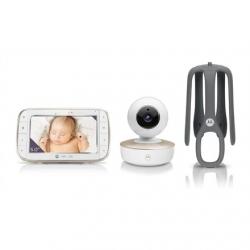 Motorola VM855 CONNECT 5.0” Portable Wi-Fi Video Baby Monitorwith Flexible Crib Mount, White/Gold Motorola | L | 5" TFT color di