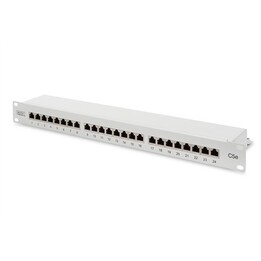Digitus | Patchfeld | DN-91524S | Weiß | Kategorie: CAT 5e; Anschlüsse: 24 x RJ45; Haltekraft: 7,7 kg; Einsteckkraft: max. 30 N