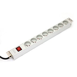 Digitus A-19-STRIP-2-IMP unidad de distribución de energía (PDU) 8 salidas AC 1U Blanco
