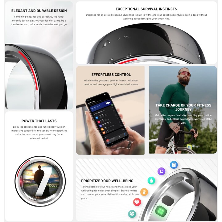 HiFuture Future Ring/60 mm Schwarz – Smart Ring