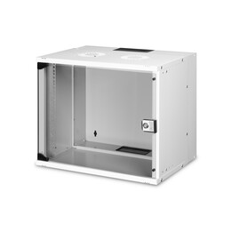 Armario de red de pared 19" 9U, SOHO PRO 460 x 540 x 400 mm, door glass, gray, unfolded, 60kg