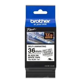 Brother TZe-SL261 self-laminating tape black on white 36 mm