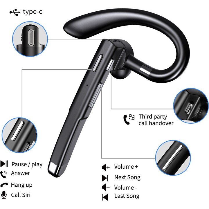 HBQ YYK-520 Bluetooth di seconda generazione - Cuffie nere
