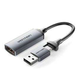 Convertitore HDMI 4K 60Hz Vention ACWHA/ HDMI femmina / USB maschio - USB tipo C maschio/ 480 Mbps/ 10 cm/ Nero