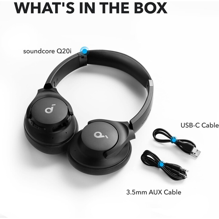 Fones de ouvido sem fio Soundcore Q20i pretos
