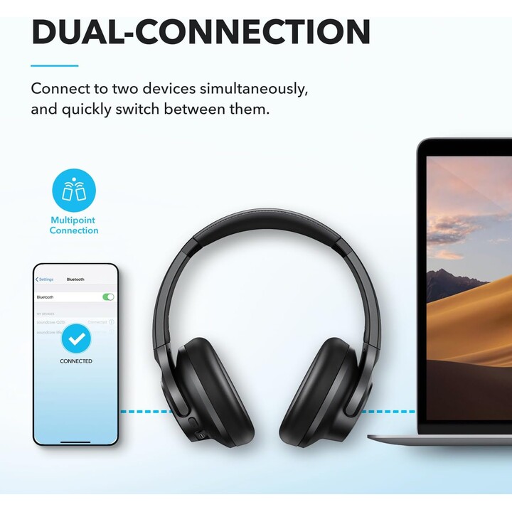 Soundcore Q20i auriculares inalámbricos Negro