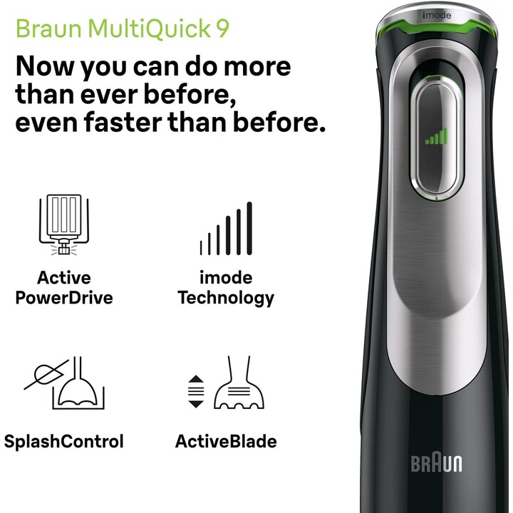 Braun MultiQuick 9 MQ 9187XLI 0,6 L Batidora de inmersión 1200 W Negro, Acero inoxidable