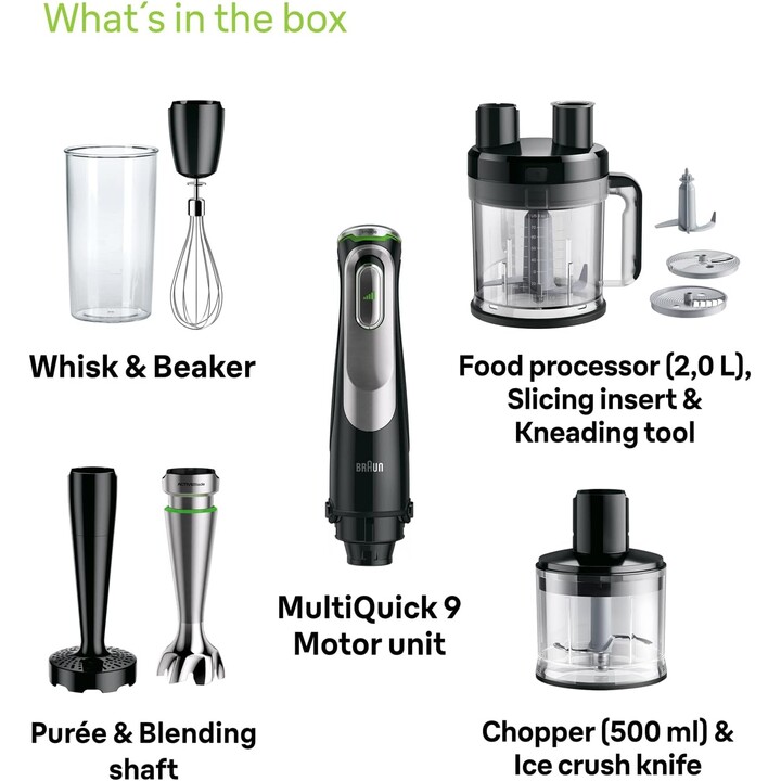 Braun MultiQuick 9 MQ 9187XLI 0,6 L Batidora de inmersión 1200 W Negro, Acero inoxidable