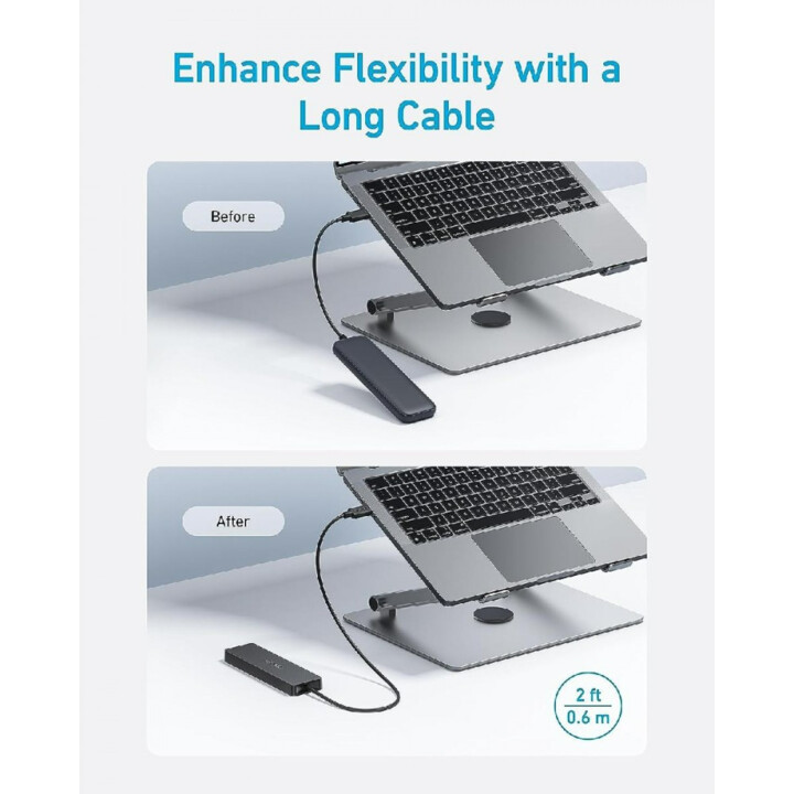 Anker concentrador USB-C 4 en 1 de 5 Gbps negro