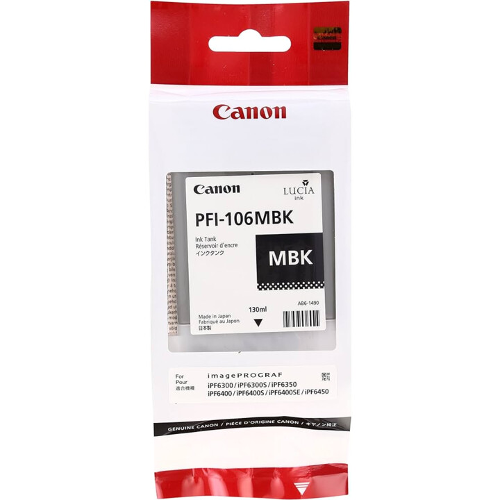 Cartucho de tinta preto fosco original Canon PFI-106MBK