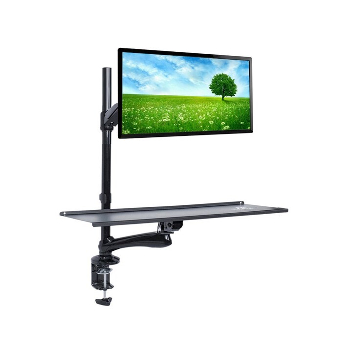 Maclean MC-681 flat screen table mount 68.6 cm (27") Clamp/Screw Black