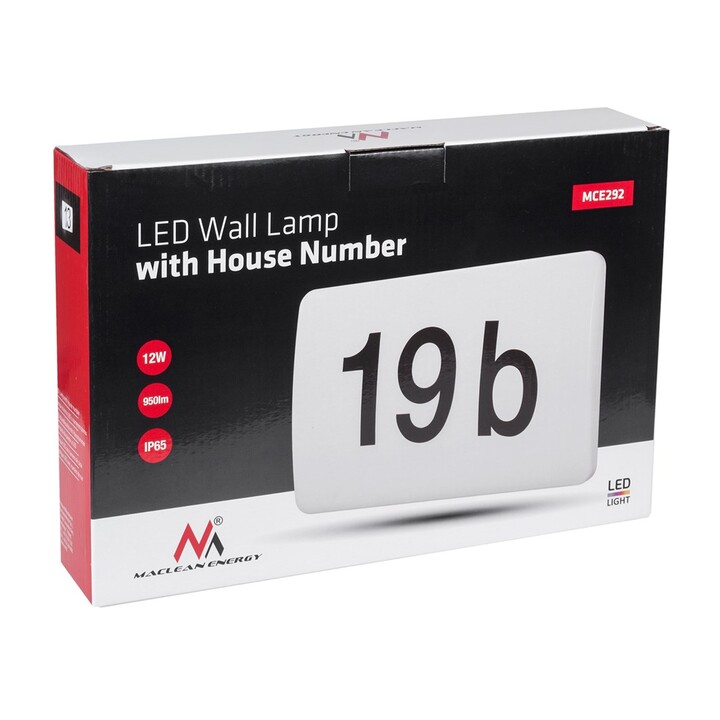 Maclean MCE292 W lámpara LED número de casa sensor crepuscular blanca