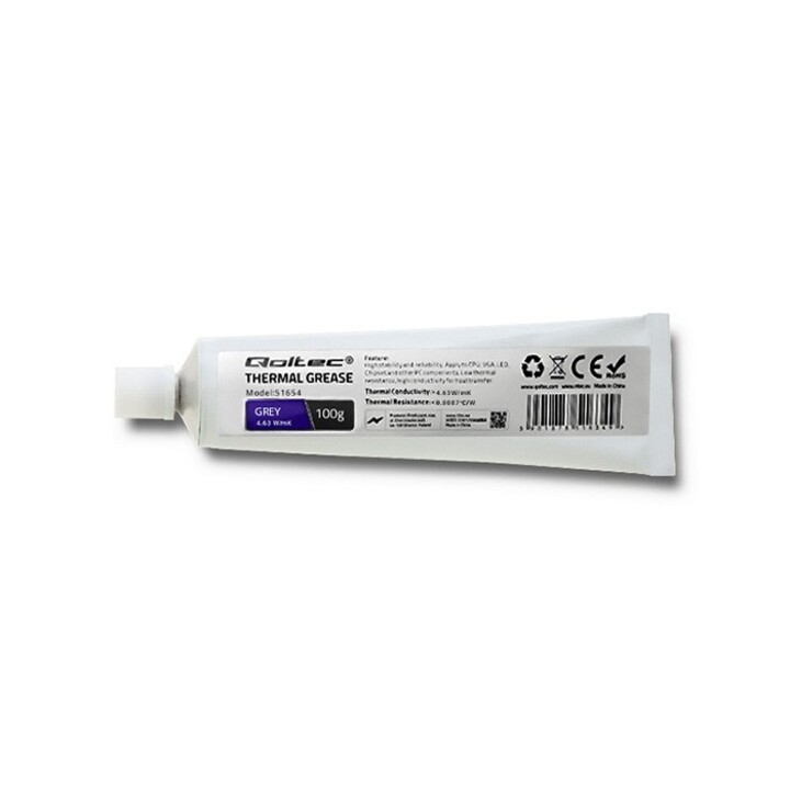 Qoltec 51654 Graxa térmica 4,63 W/mK | 100g | cinza