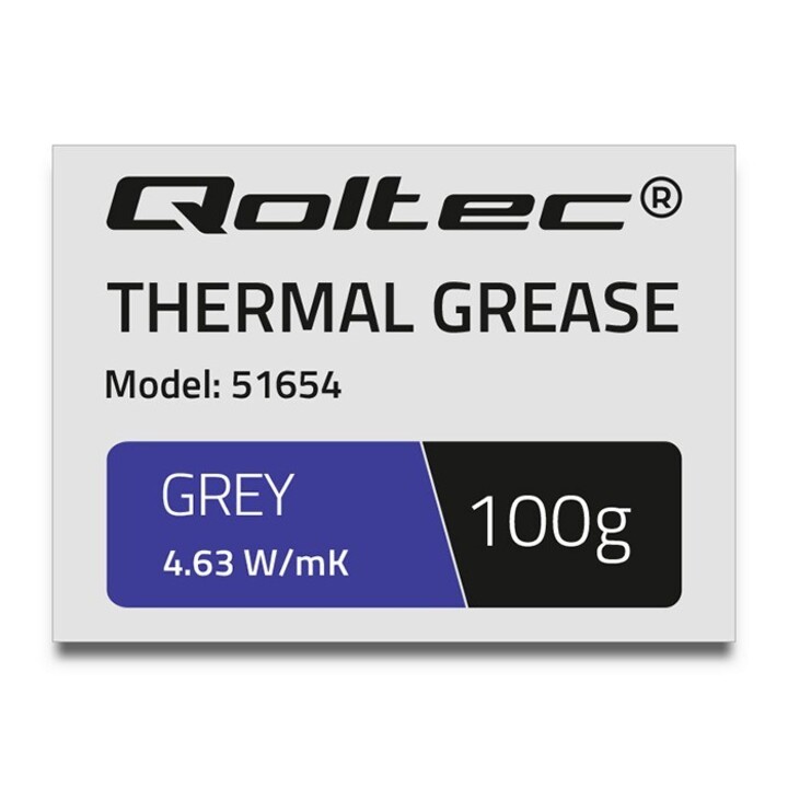 Qoltec 51654 Graisse thermique 4,63 W/m-K | 100g | gris