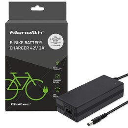 Qoltec 50760 Cargador para baterías de bicicletas eléctricas 36V | 42V | 2A | 5,5*2,1